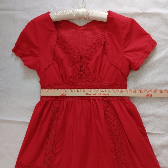 Boho Mexican dress with lace details, Size M - Picture 7 of 9